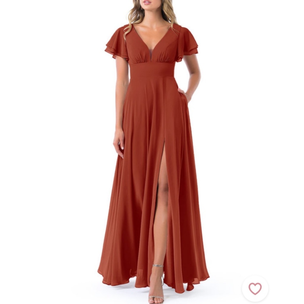 Azazie Rust Color Bridesmaid Dress